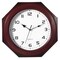 Contemporary Brown Octagon Shaped 11.6-inch Wall Clock - Decorative Wood-Look Plastic Clock for Living Room, Kitchen, or Dining Room - Modern Home Decor Accent Piece with Vintage Charm